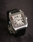 SOLD Cartier Santos 100 unpolished with papers 2656