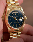 Rolex day date 18038 - Ultra Rare Stella Blue Petroleum dial / full set 1982