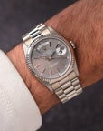 Rolex Day-Date 36 18039 18K White Gold Rare Grey Dial (1983 Punched Papers)