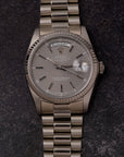 Rolex Day-Date 36 18039 18K White Gold Rare Grey Dial (1983 Punched Papers)