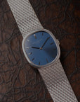 Philippe Golden Ellipse 3548G 18K White Gold Blue Dial (Patek Service)