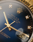 RES Rolex Datejust 36 16013 Blue Vignette Diamond Dial Two-Tone (1988)