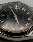 SOLD Rolex Datejust 36 Rolesor Everose Fluted / Jubilee / Black Roman - 116231