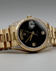 SOLD Day-Date President 36 VERY RARE / MINT / Factory Onyx and diamond lugs