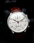 SOLD Portuguese Chronograph SS Silver Dial / Gold Numerals