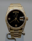 SOLD Day-Date President 36 VERY RARE / MINT / Factory Onyx and diamond lugs