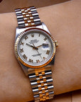 SOLD Rolex Datejust 36 16233 Rare Porcelain Cream dial / 1989 full set