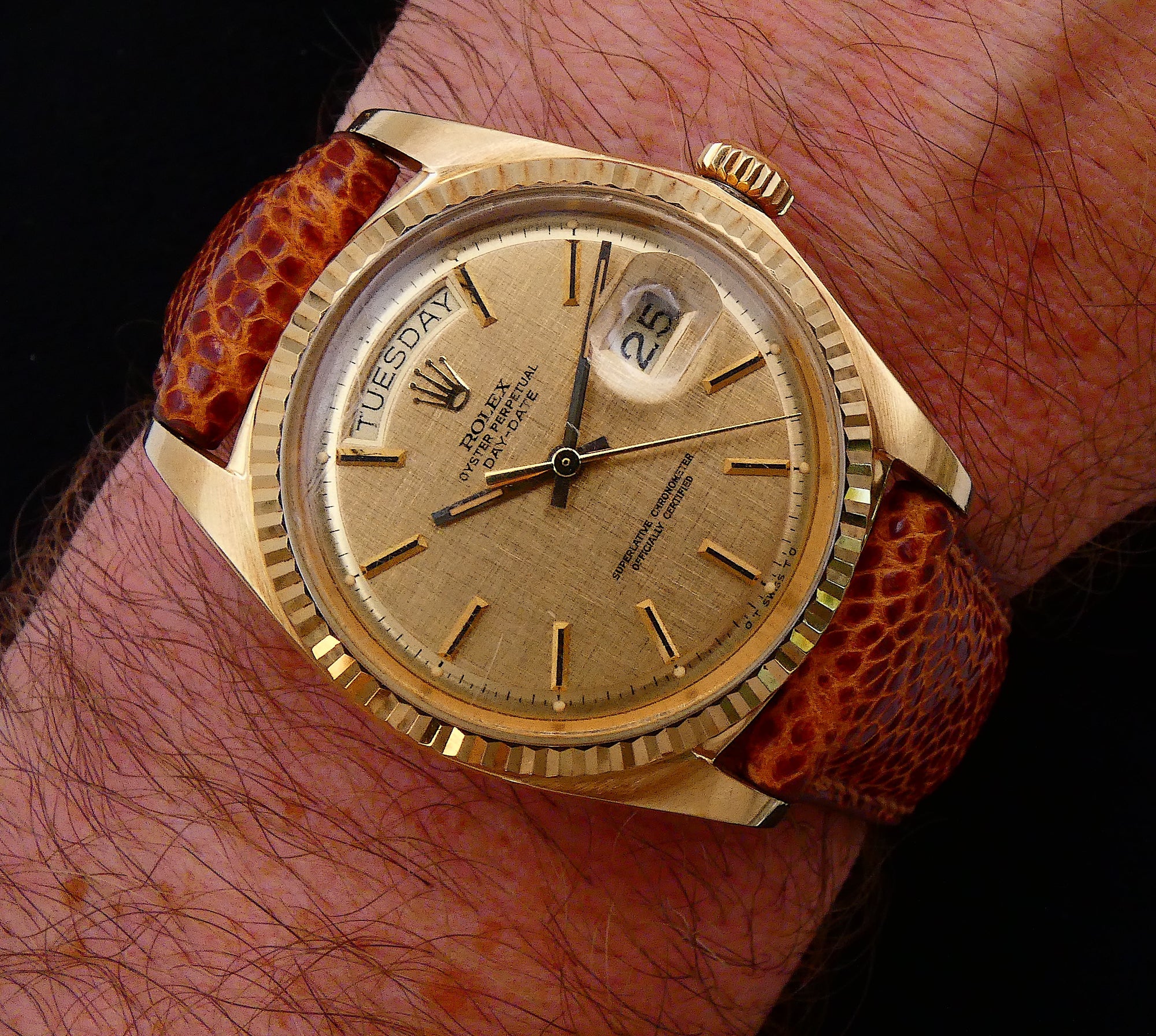 SOLD Rolex Day-Date 36 Linen 1972