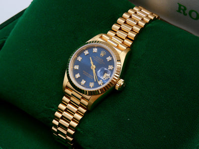 Rolex Lady-Datejust 1990 / Blue diamond dial / minty