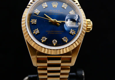 Rolex Lady-Datejust 1990 / Blue diamond dial / minty