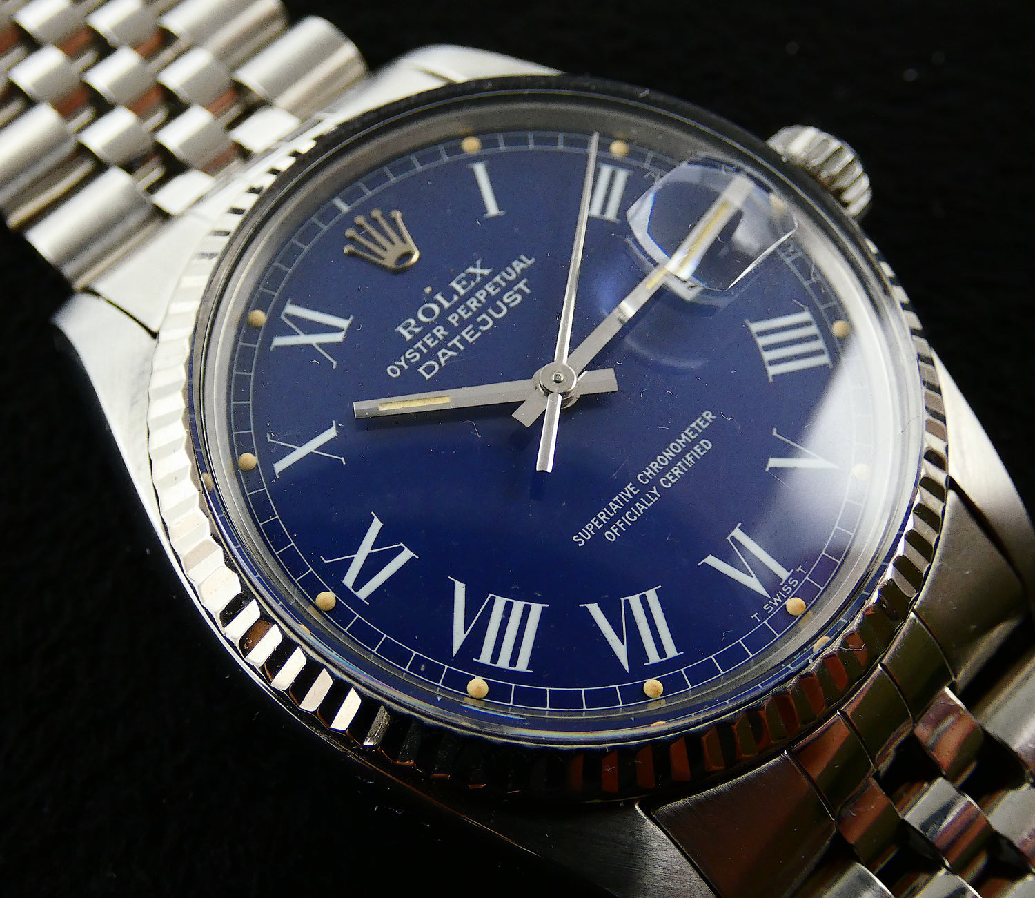 Rolex Datejust 16014 36 Rare blue buckley / 1984