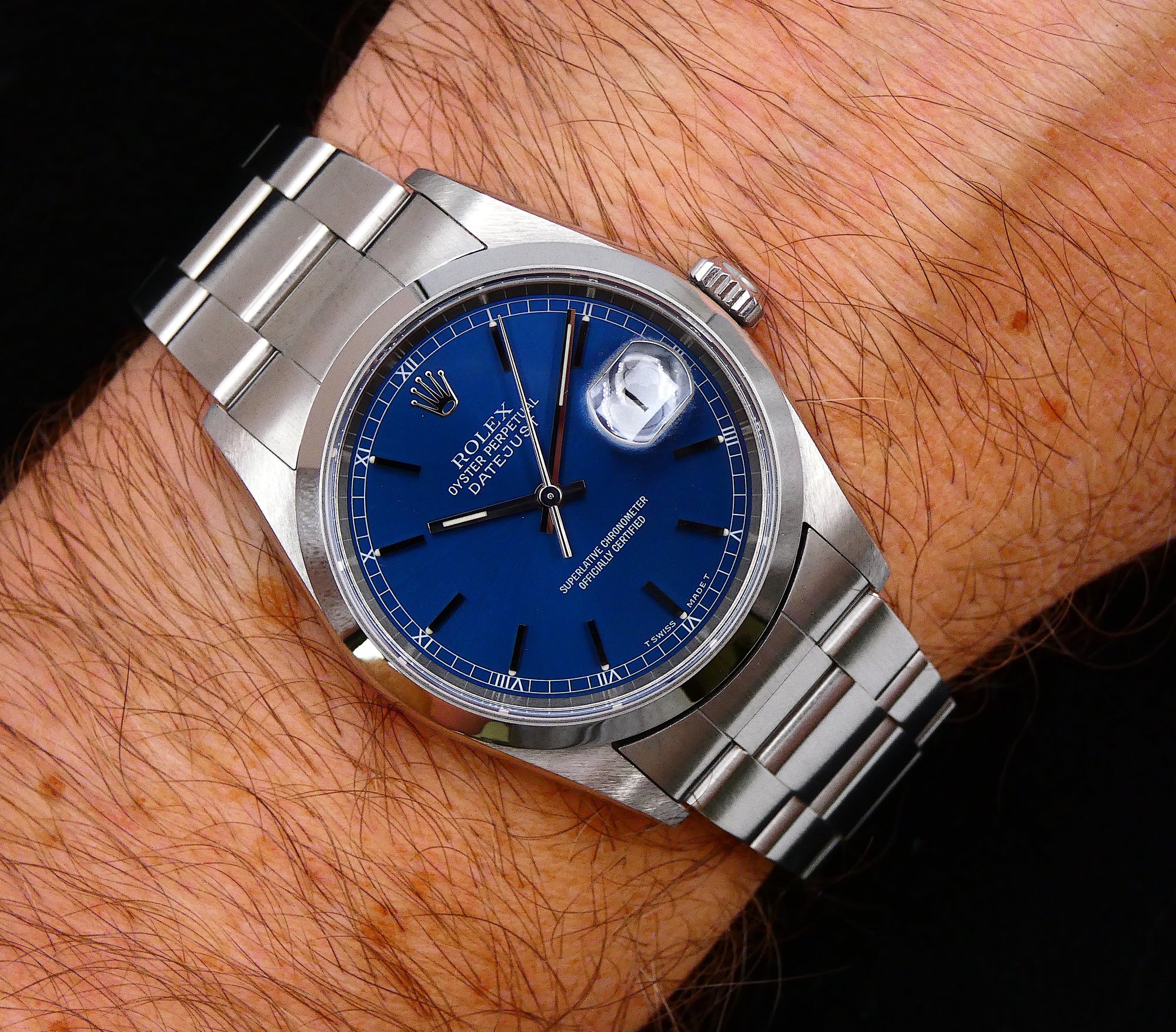 RES Rolex Datejust 36 1999 / minty 16200 blue