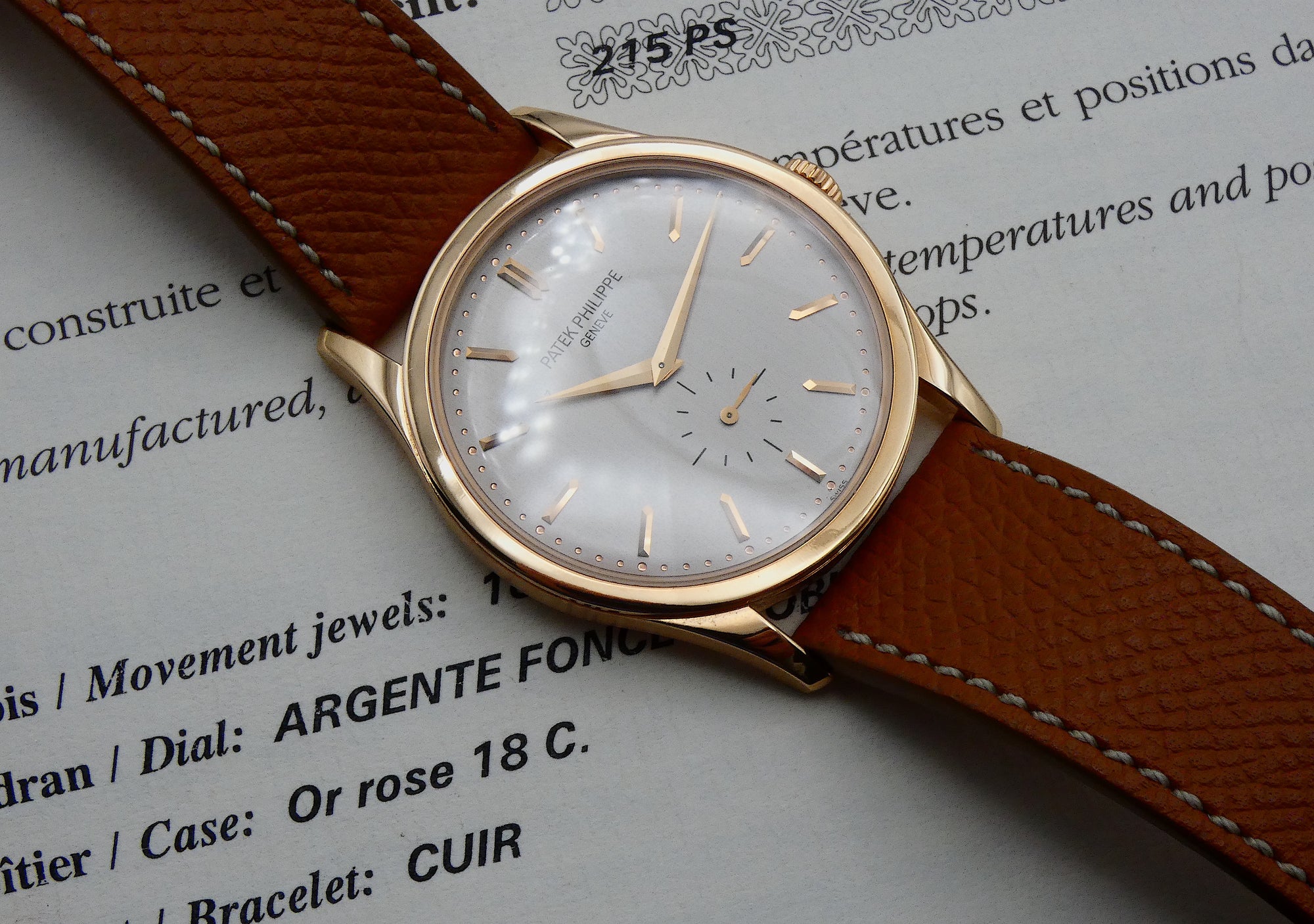 SOLD Patek Philippe Calatrava Certified Grey linen 5196R