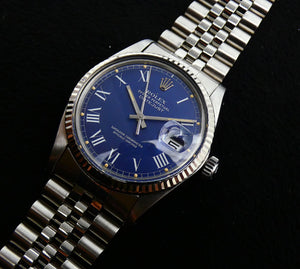 Rolex Datejust 16014 36 Rare blue buckley / 1984