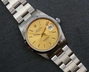 Rolex Oyster Perpetual Date 1990 / Rare gold dial 15200