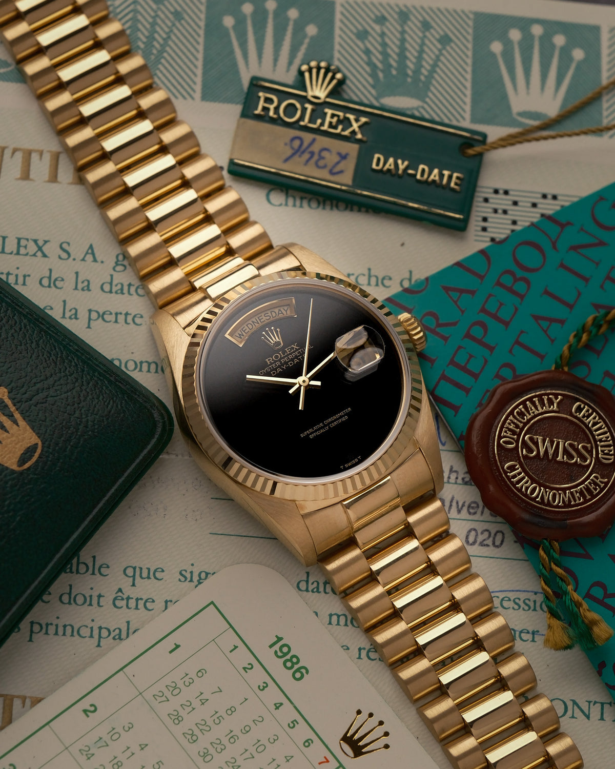 Rolex Day-Date 18038 Onyx Dial – Full Set – Dutch Delivered – 1986