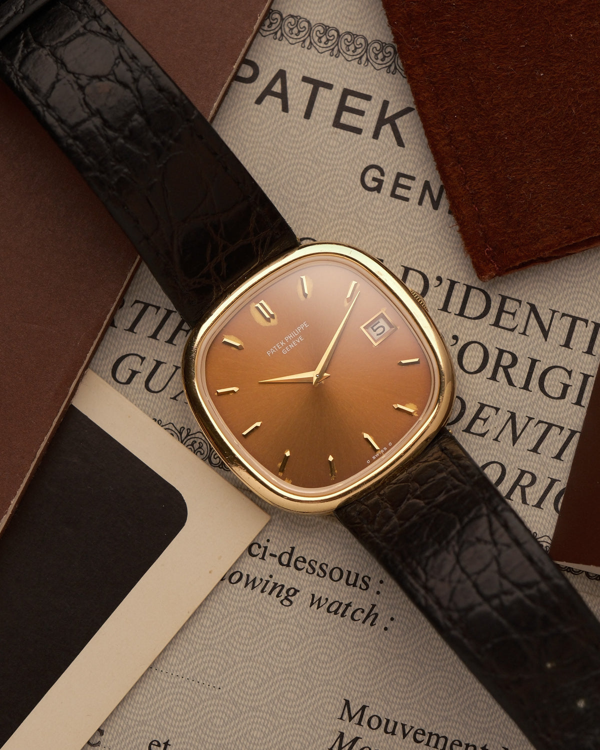 Patek Philippe 3604 Golden Ellipse - 1977 stamped papers - vermeer dial