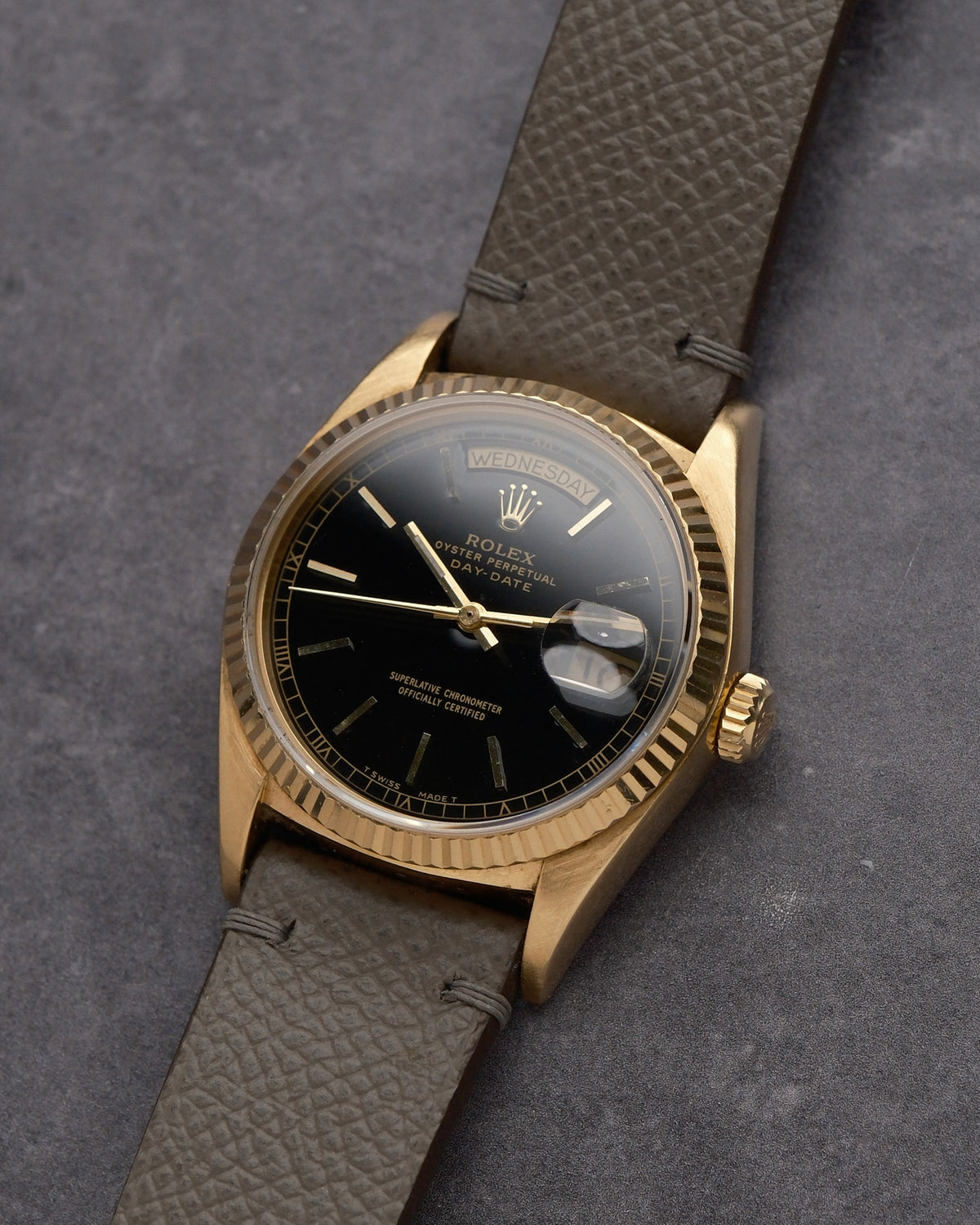 Rolex Day-Date 18038 – Black Roman Track Dial – 1986 - VAT REFUND POSSIBLE