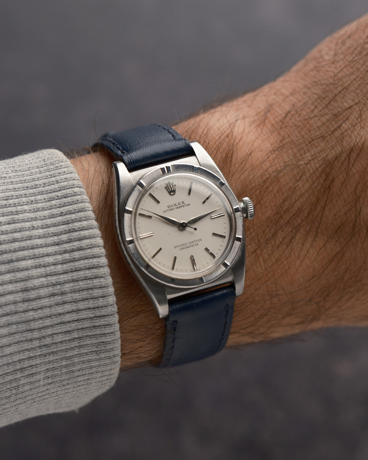 Rolex Oyster Perpetual Chronometer 3372 – Steel – Circa 1943 – Engine-Turned Bezel