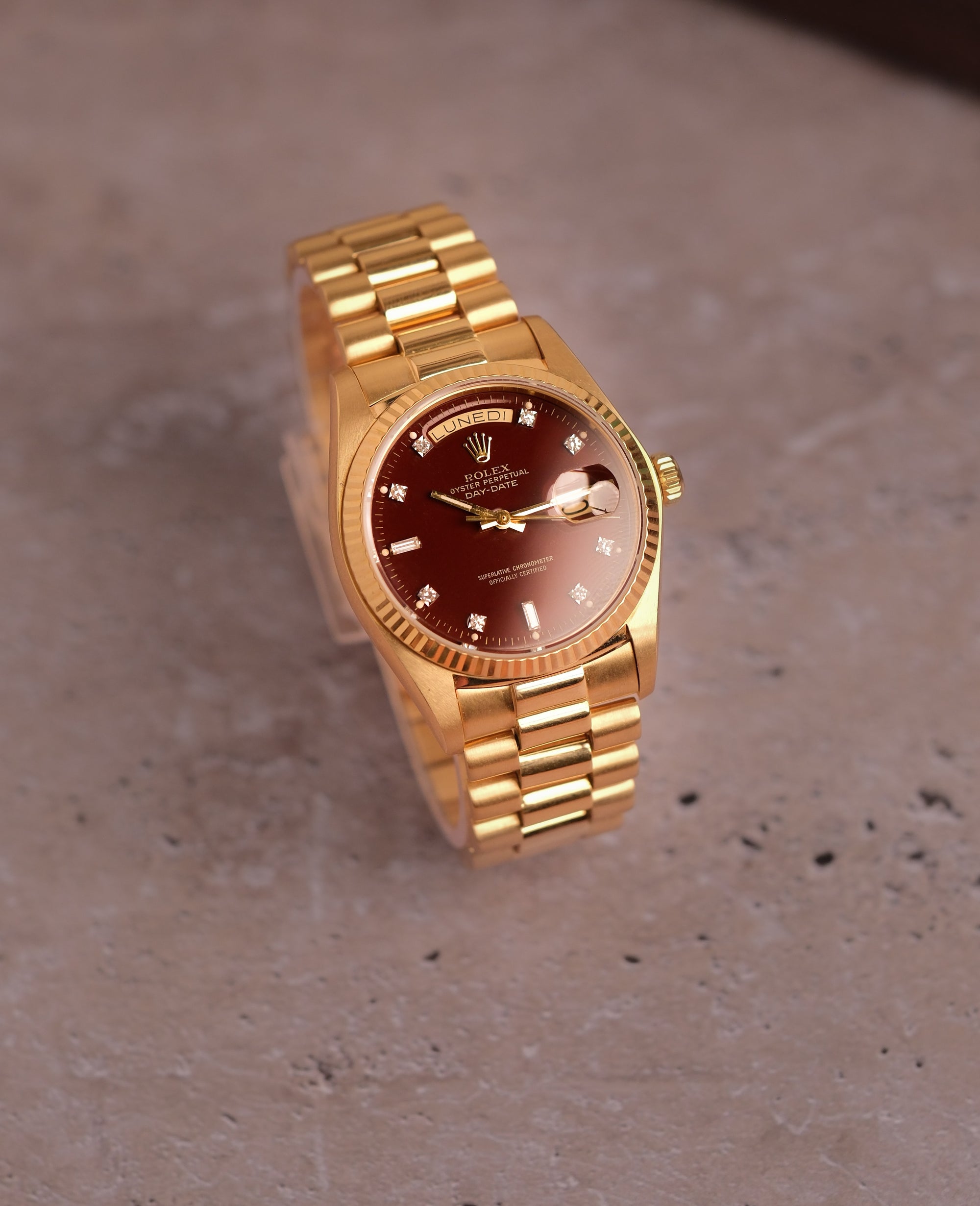 Rolex Day-Date 36 Oxblood Stella MINT 18038