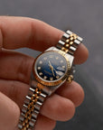 Rolex Lady-Datejust 69173G – Blue Vignette Diamond Dial – 1990 -VAT REFUNDABLE