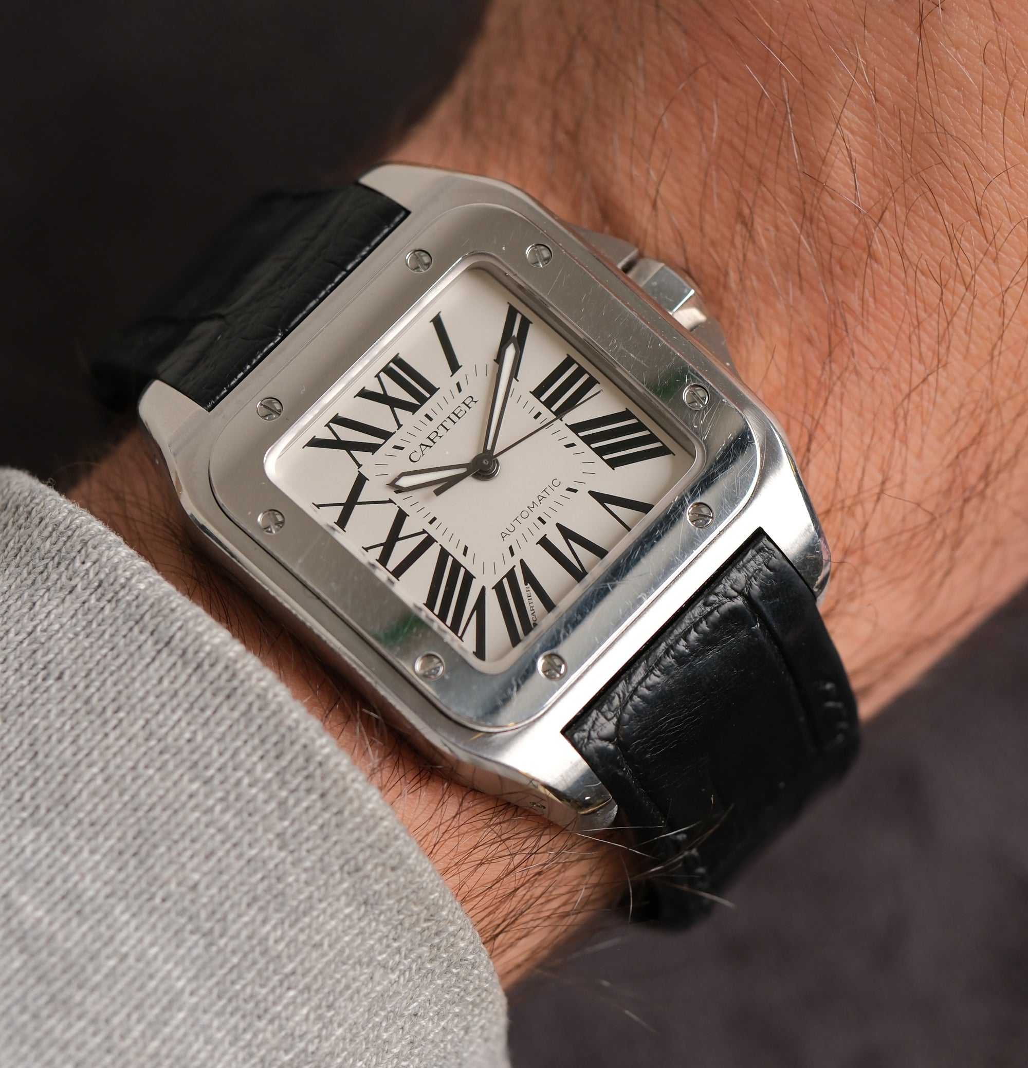 Cartier Santos 100 unpolished with papers 2656