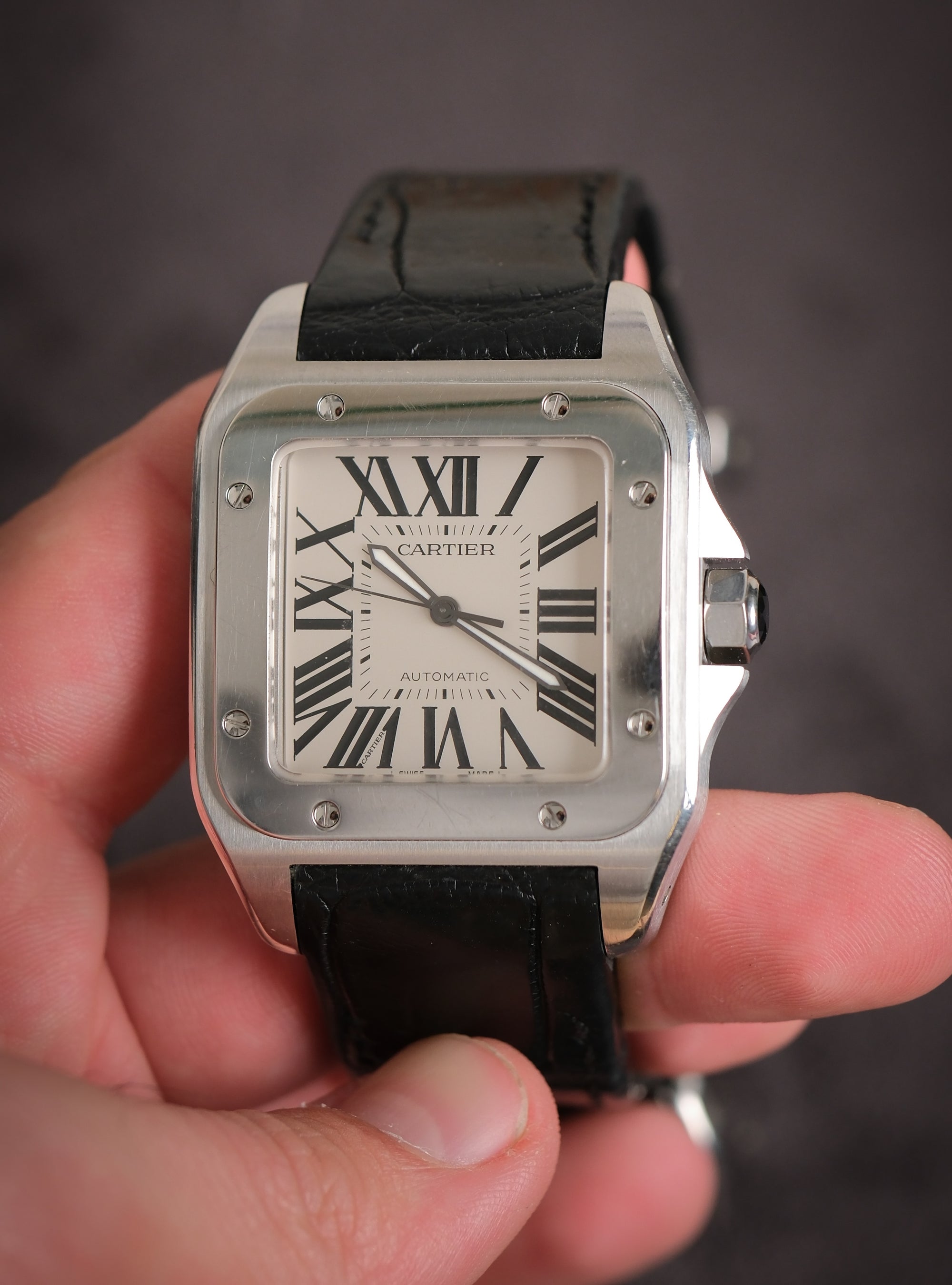 Cartier Santos 100 unpolished with papers 2656