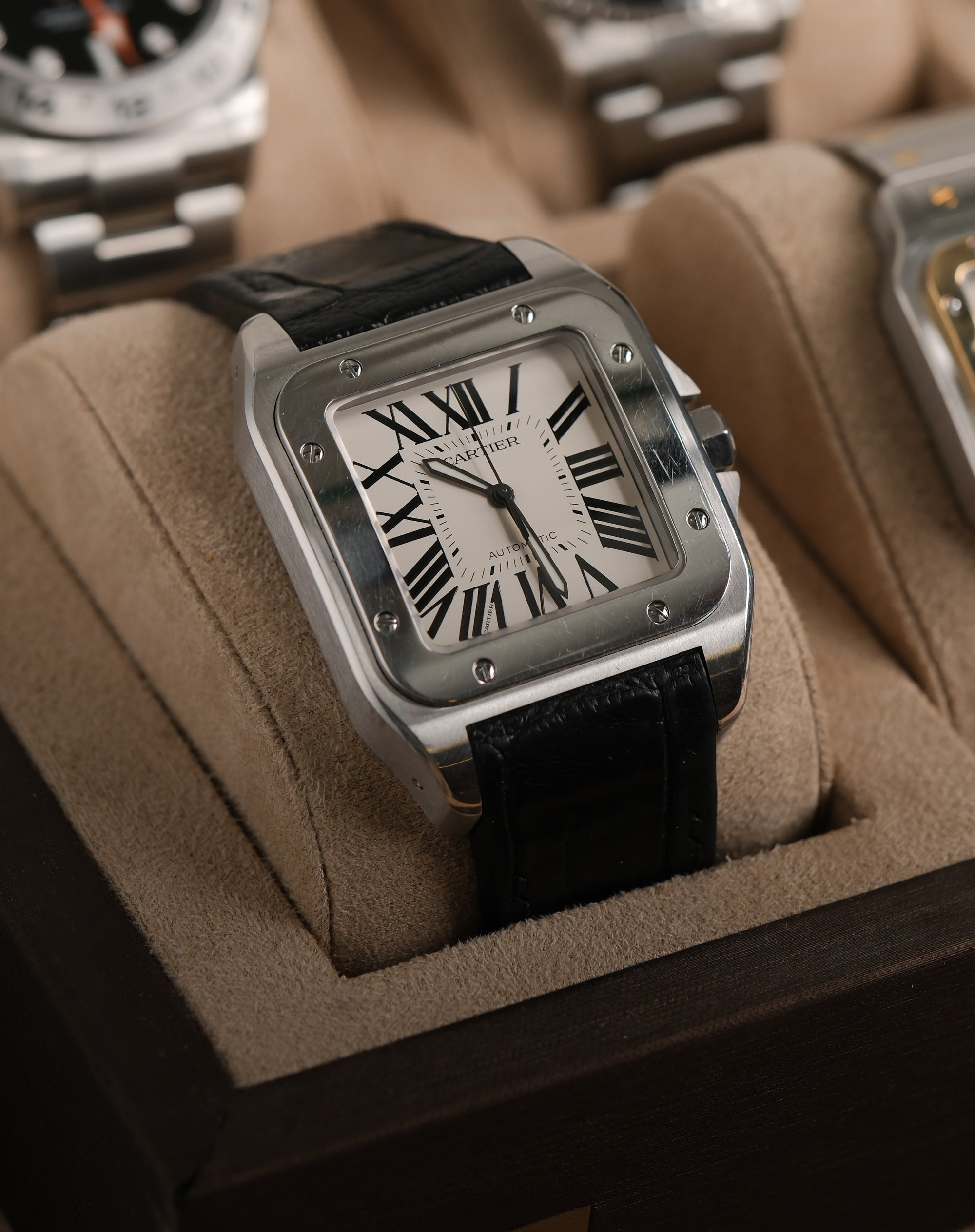 Cartier Santos 100 unpolished with papers 2656