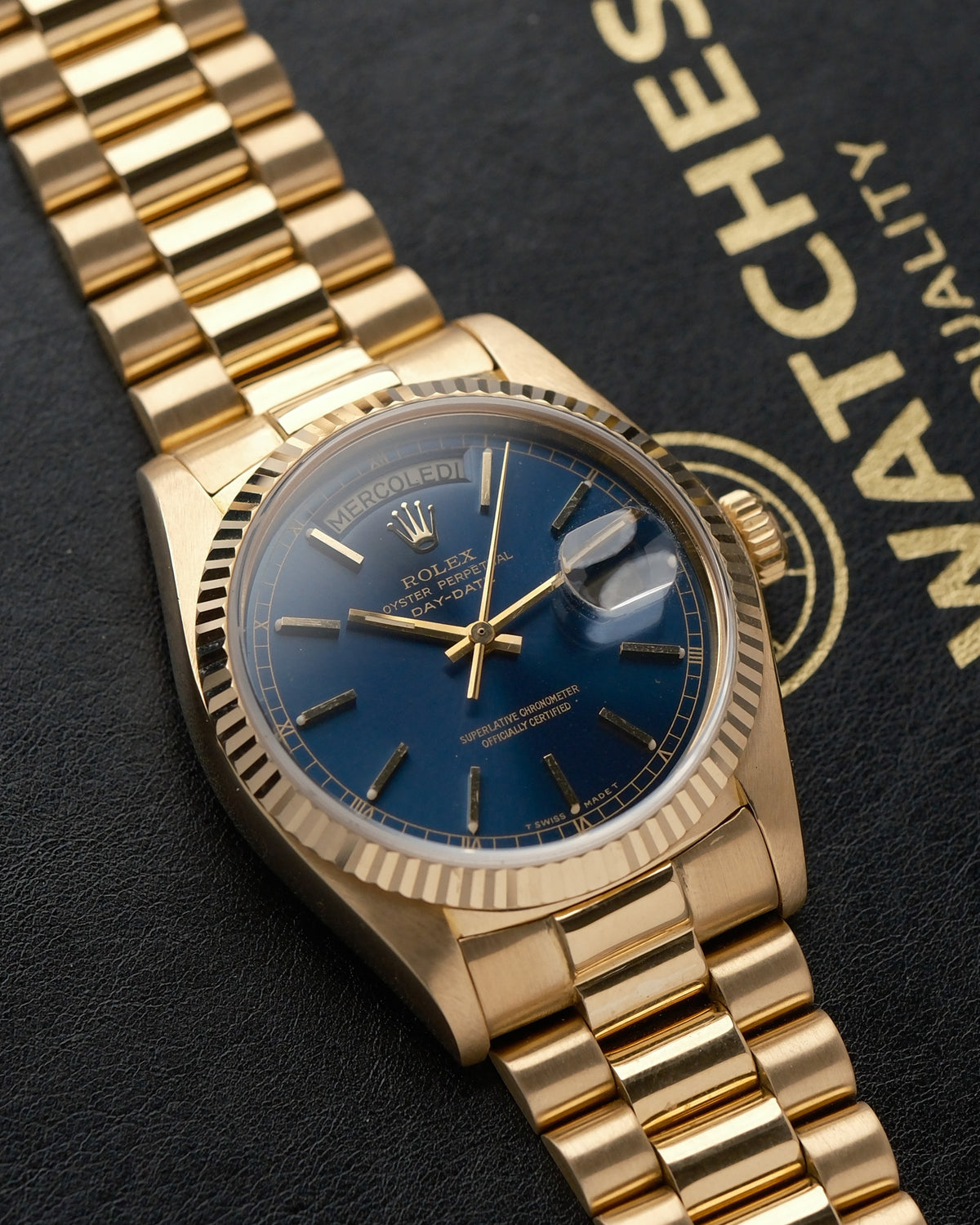 Rolex Day-Date 18038 – Blue Dial – 18K Gold – 1981