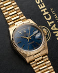 Rolex Day-Date 18038 – Blue Dial – 18K Gold – 1981