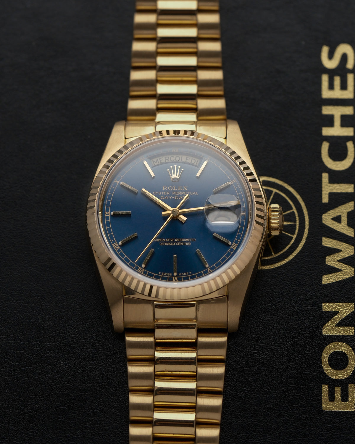 Rolex Day-Date 18038 – Blue Dial – 18K Gold – 1981