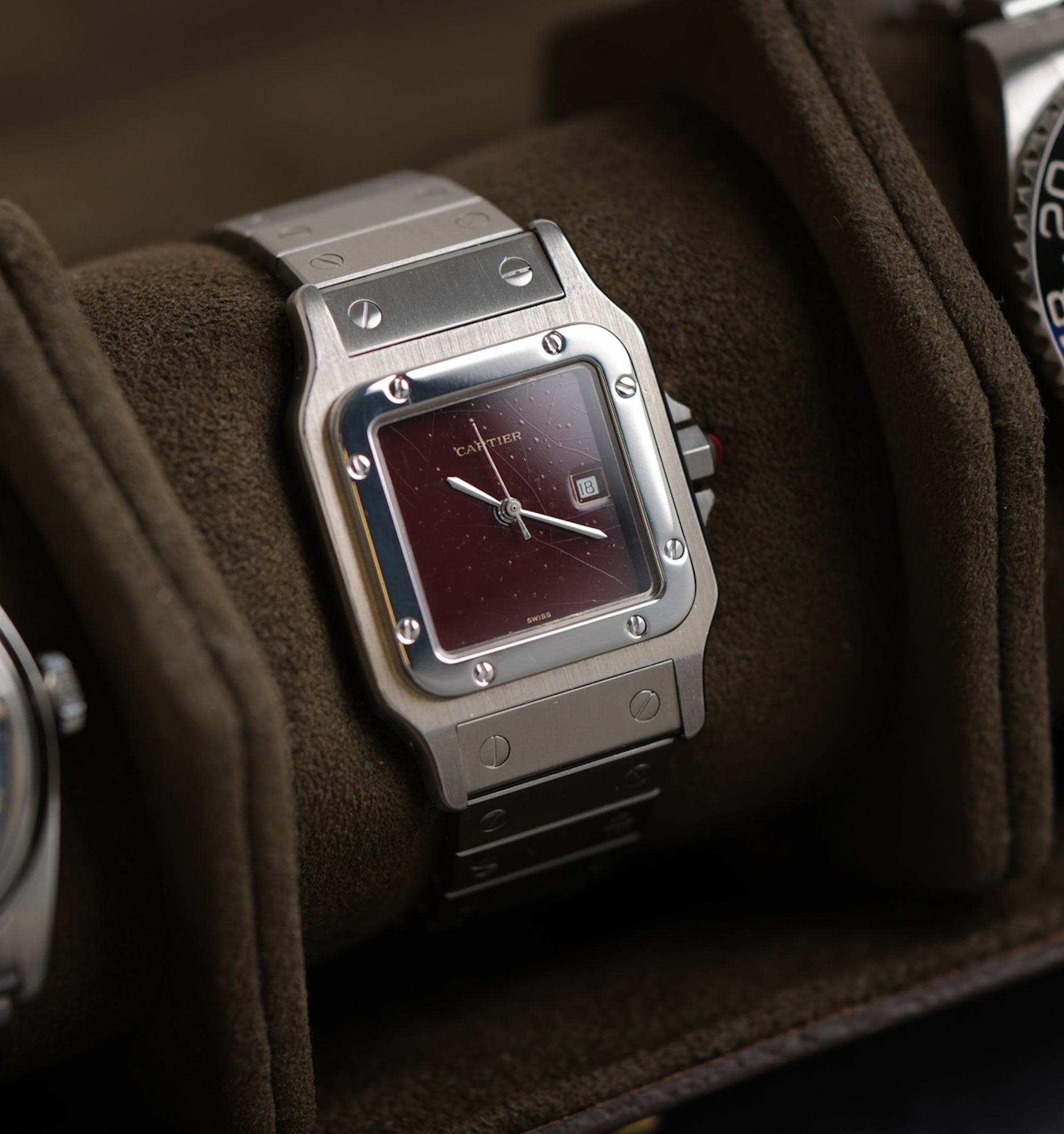 Cartier 2960 Santos Spider Burgundy dial / serviced / polished