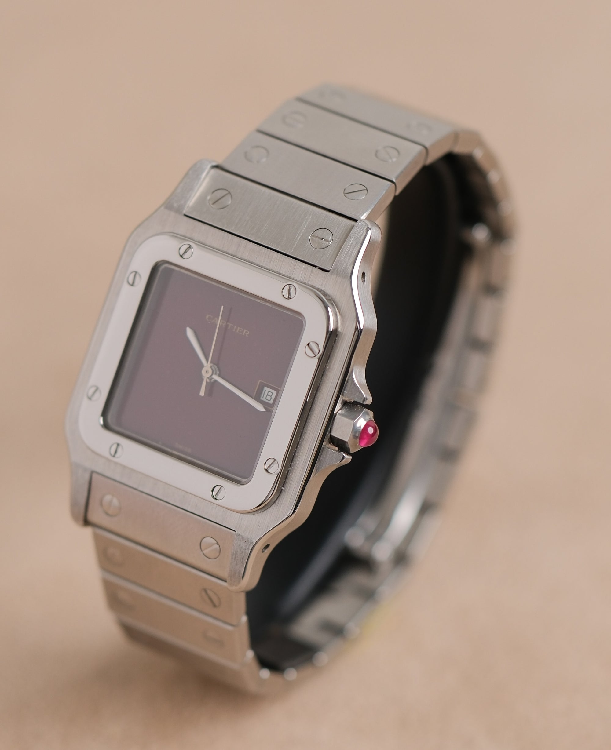 Cartier 2960 Santos Spider Burgundy dial / serviced / polished