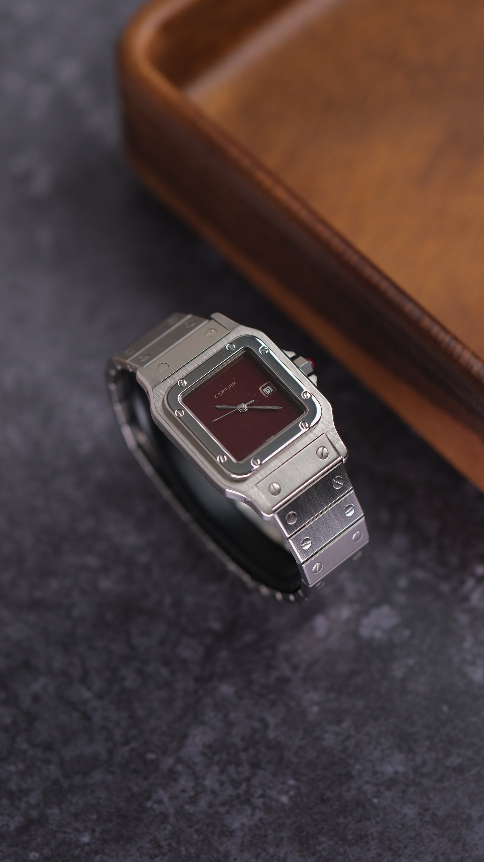 Cartier 2960 Santos Spider Burgundy dial / serviced / polished