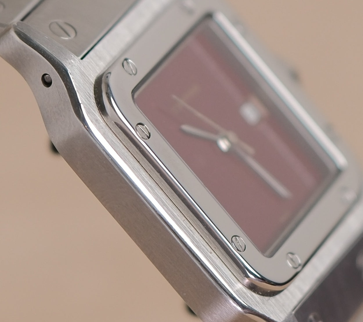 Cartier 2960 Santos Spider Burgundy dial / serviced / polished