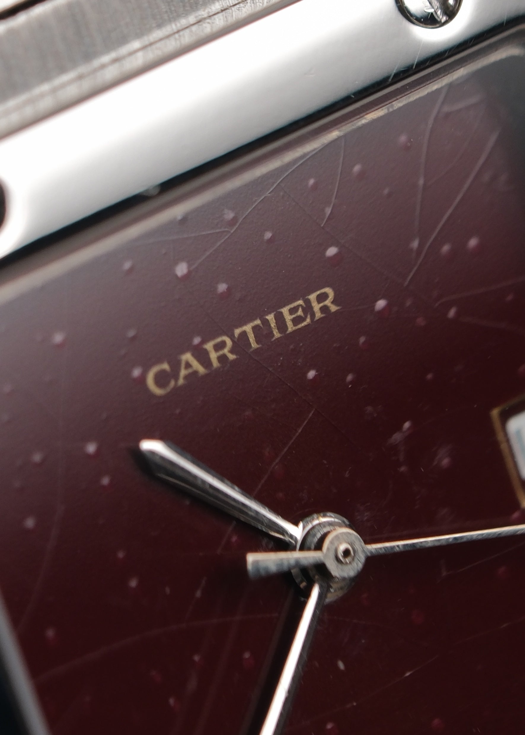 Cartier 2960 Santos Spider Burgundy dial / serviced / polished