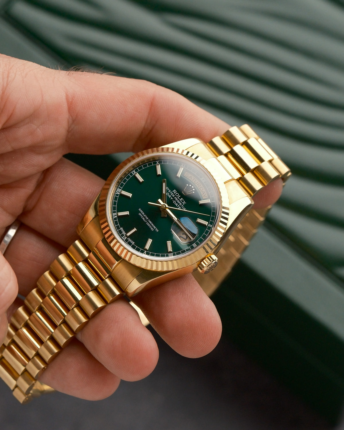 Rolex Day-Date 118238 - green dial - 2015