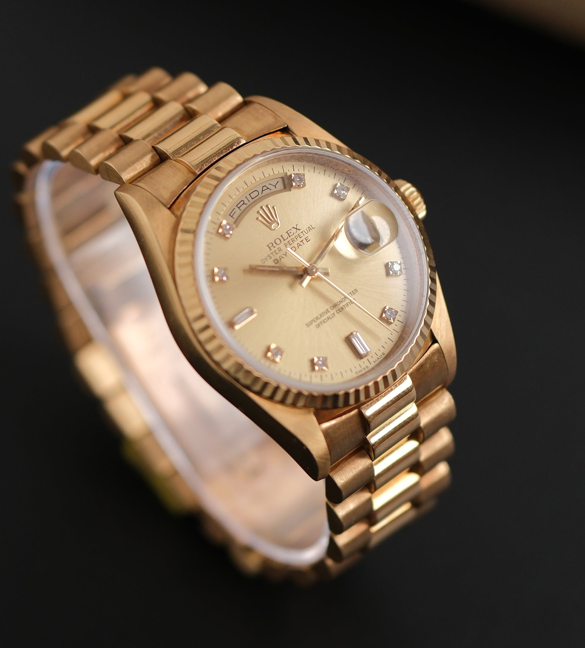 Rolex Day-Date 36 | &quot;President&quot; Diamond Dial / mint / 21 links / serviced &amp; polished