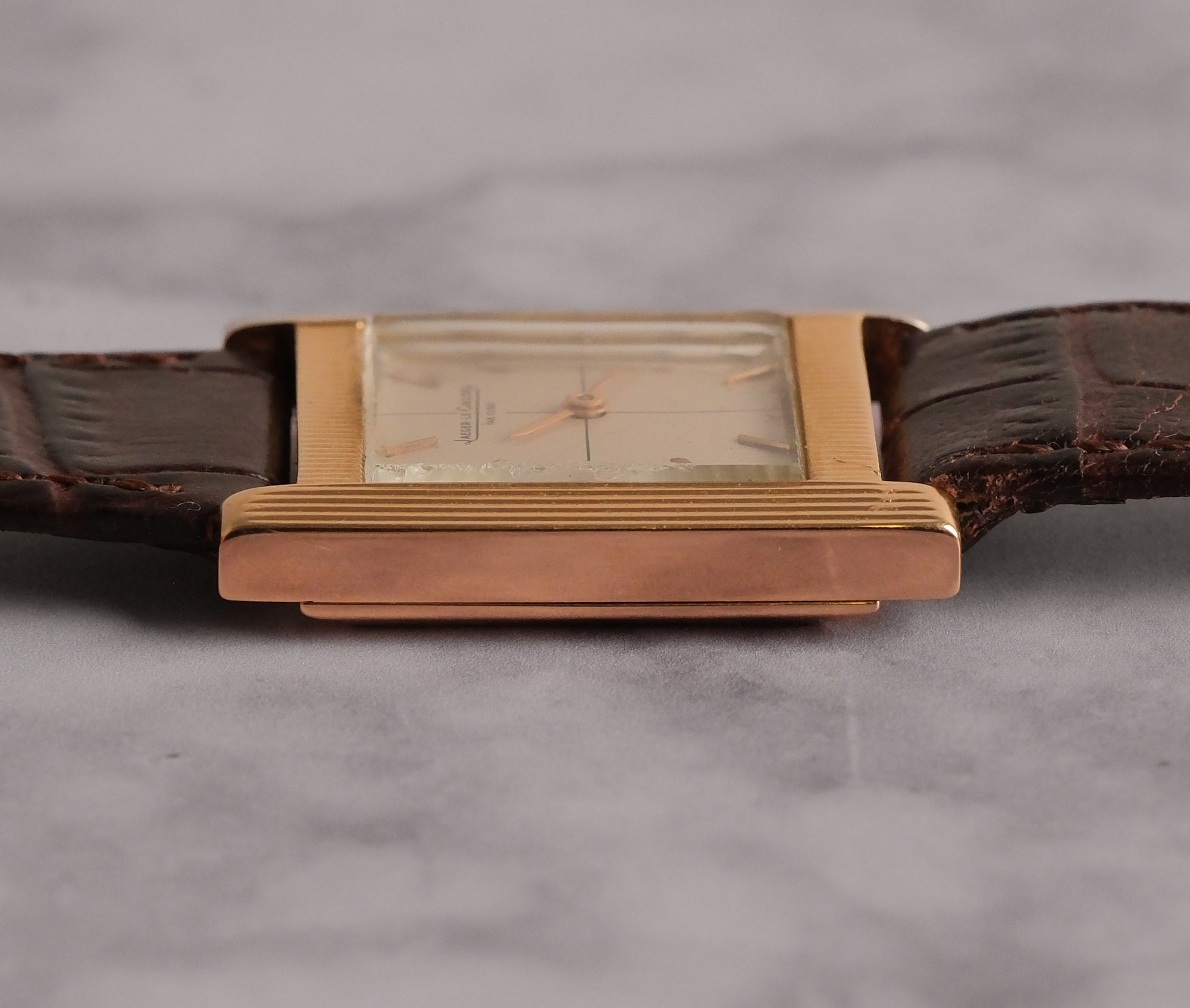 Jaeger-LeCoultre Tank Rose gold 18k / Super rare / crosshair dial / Large size