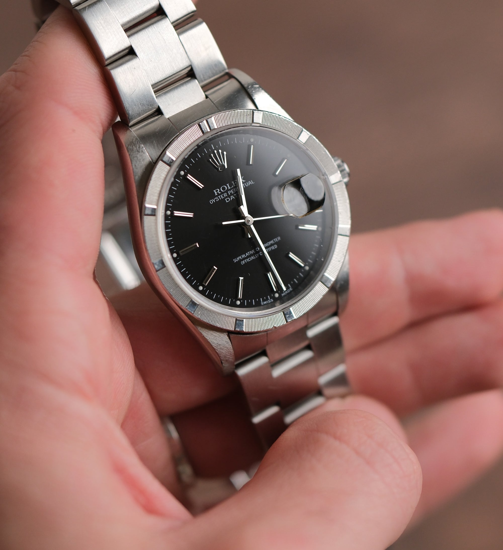 Rolex Oyster Perpetual Date unpolished with papers