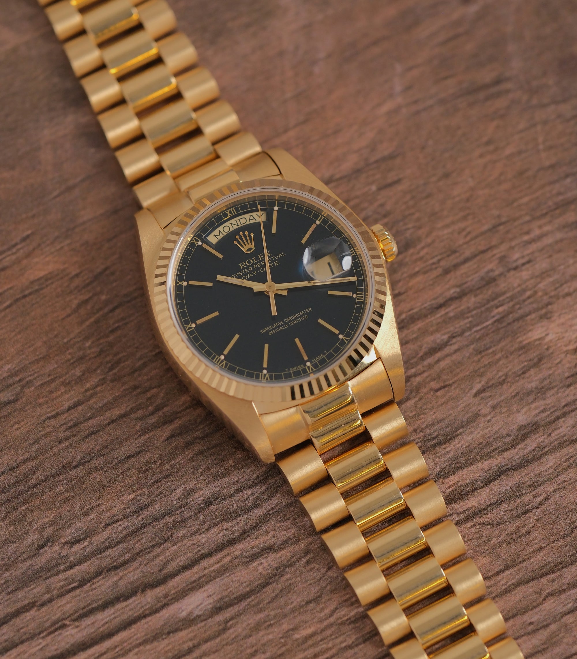 Rolex day date 18038 - Ultra Rare Stella Blue Petroleum dial / full set 1982