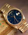 Rolex day date 18038 - Ultra Rare Stella Blue Petroleum dial / full set 1982