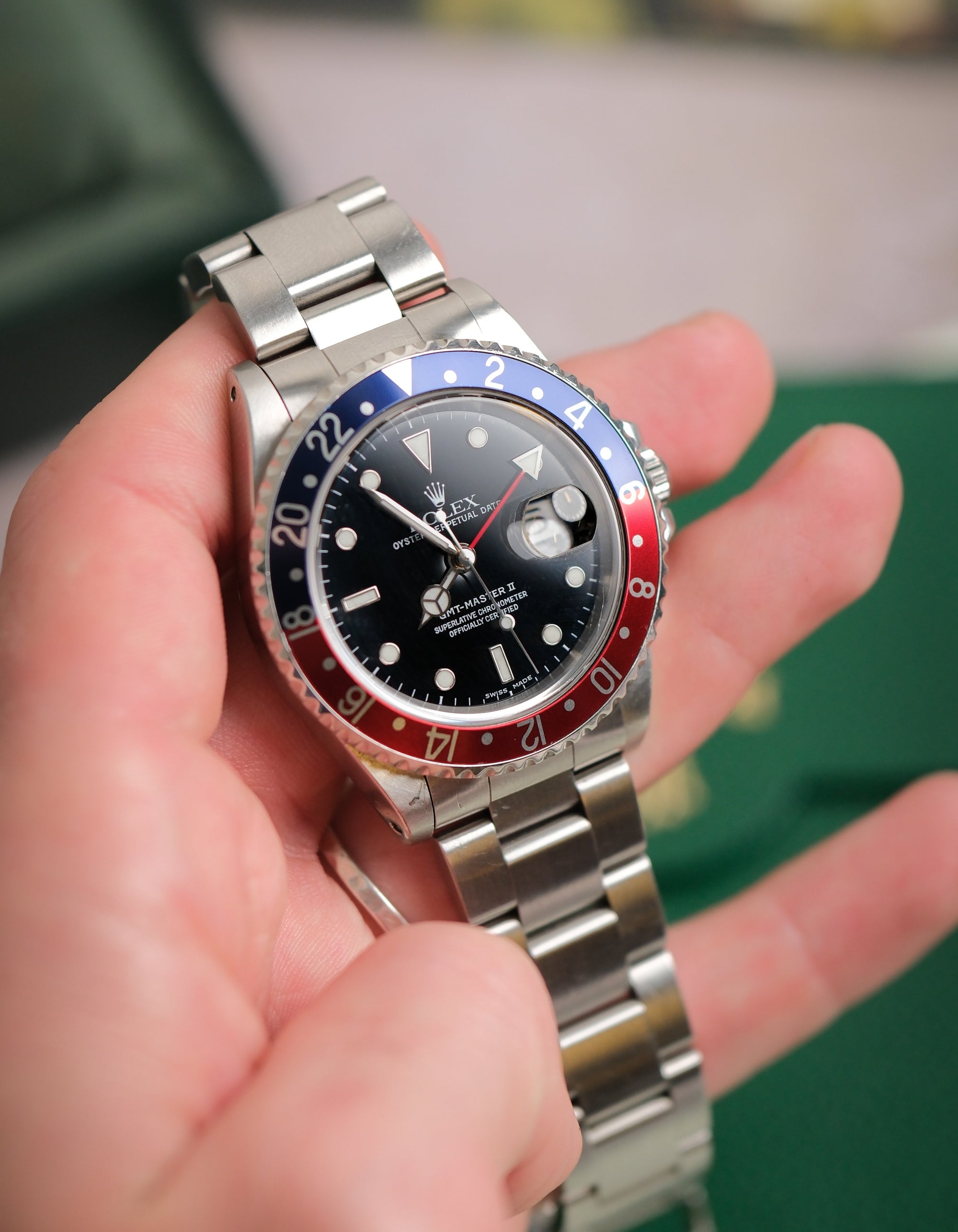 Rolex GMT Master II 16710 Pepsi P series from 2000 sold in 2001