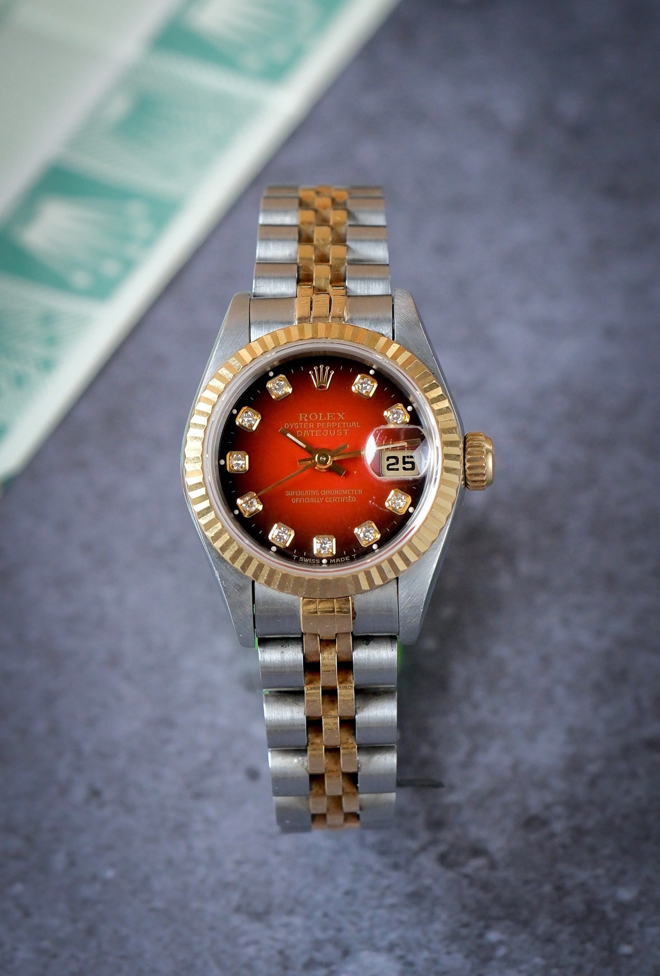 切手95 Rolex Datejust 26 mm ref. 69173 | 1995 | Vignette diamond dial