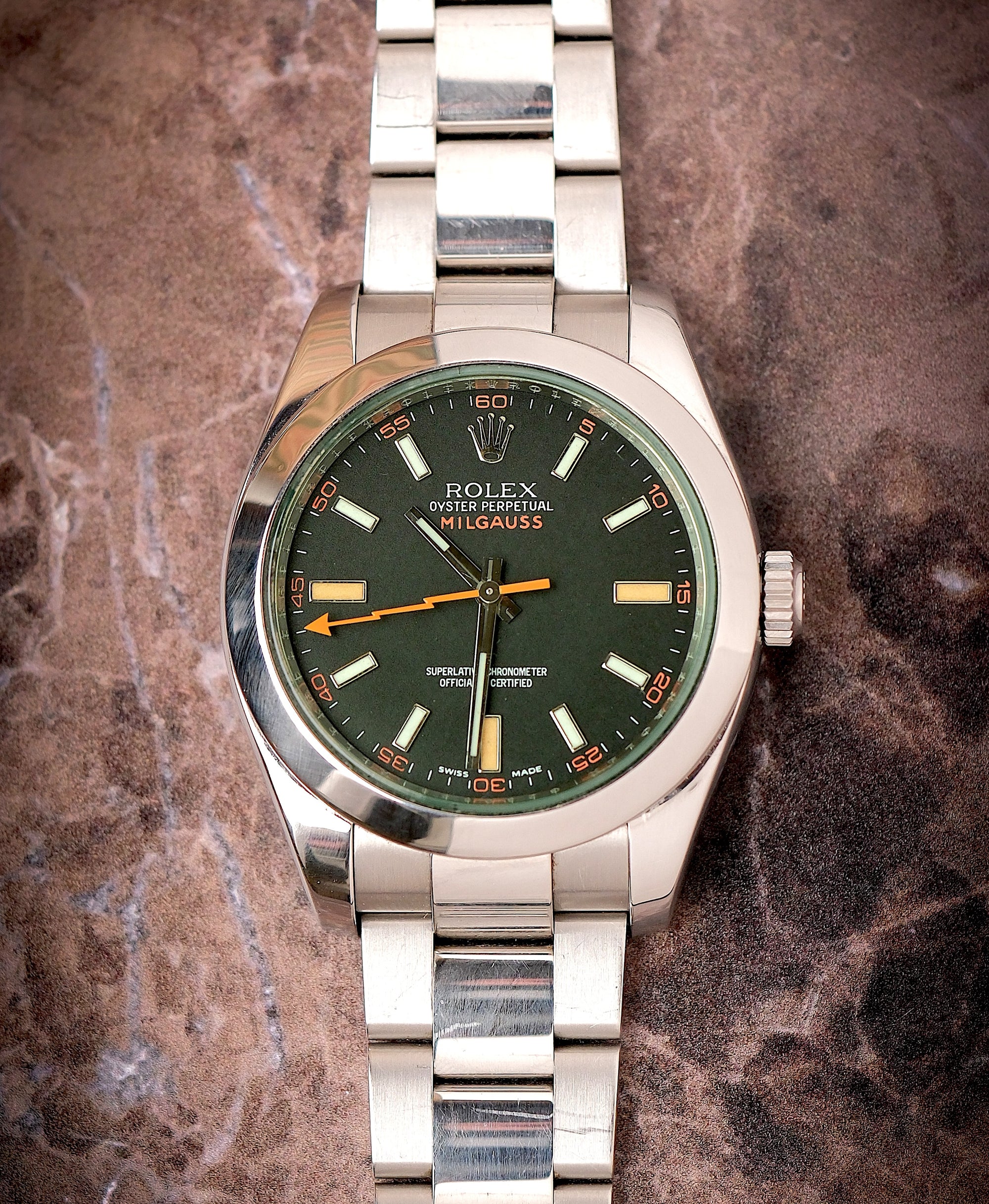 Rolex Milgauss 1 year warranty / fix price 116400GV