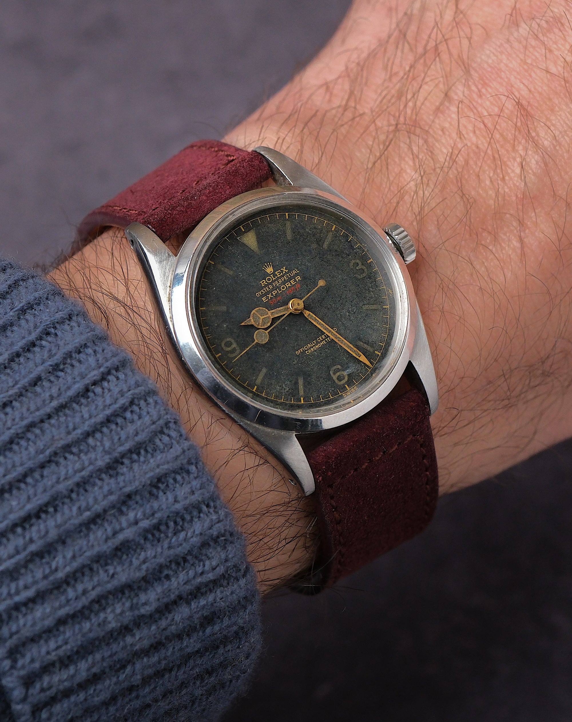 Rolex Explorer Very rare / early / RED DEPT 6610 1955