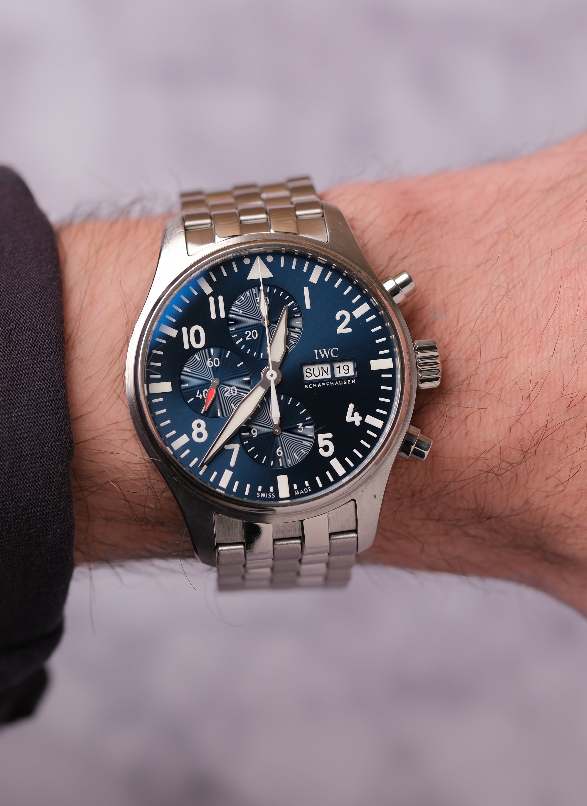 IWC Pilot Chronograph On steel / 2017 / with card IW377714 (Le Petit Prince)