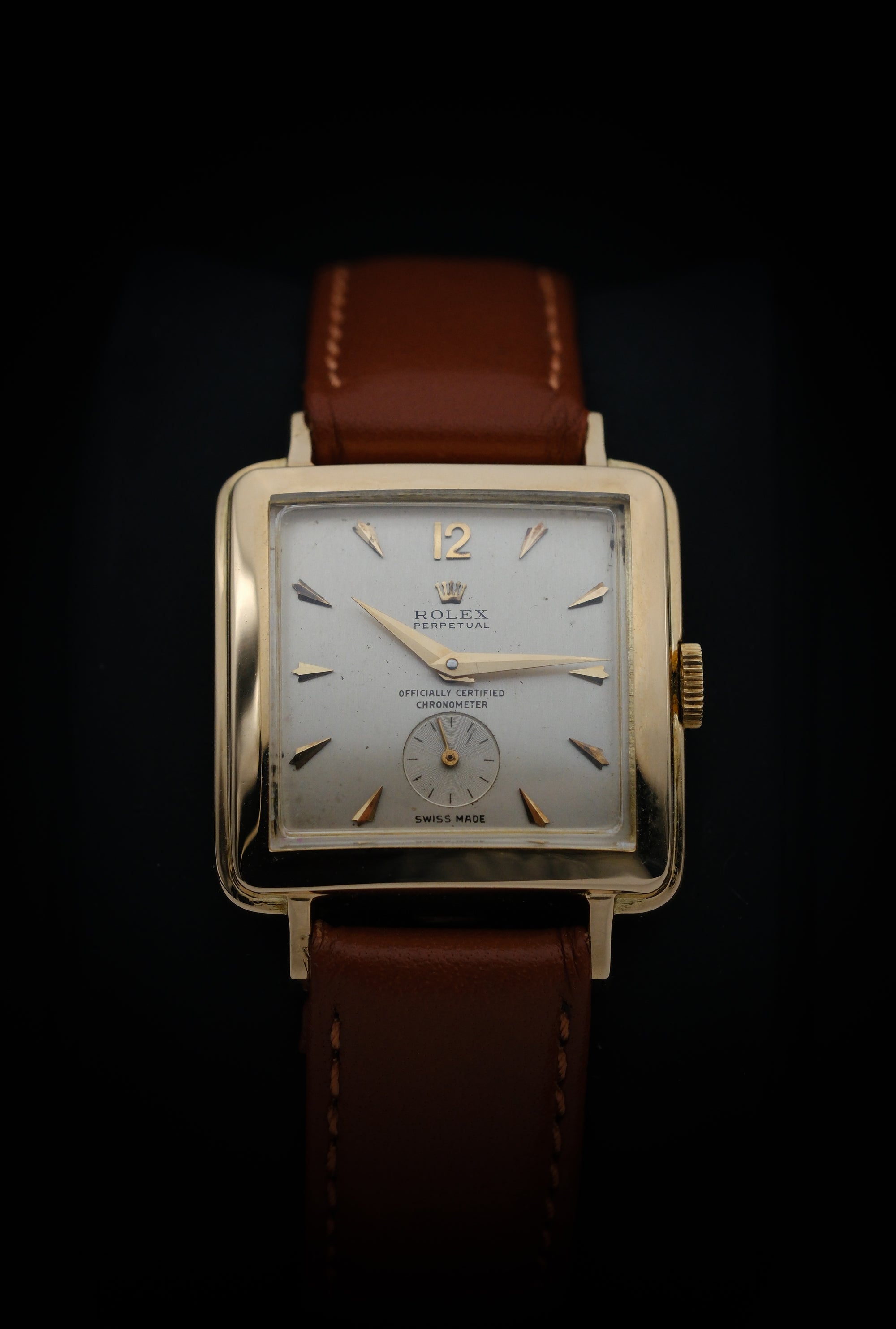 GERESERVEERD Rolex 4645 Very rare Cioccolatone / square automatic perpetual