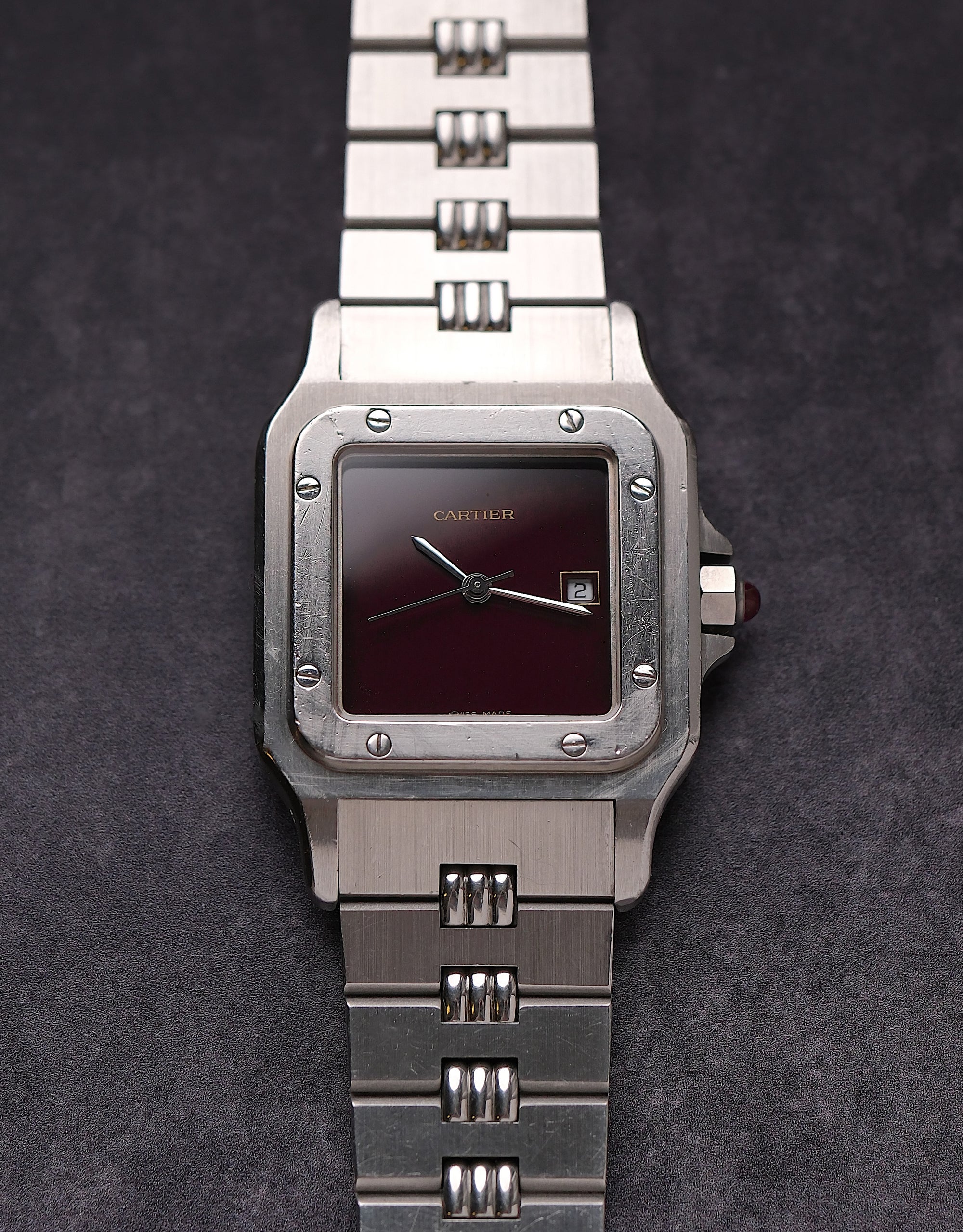Cartier Santos Burgundy - unpolished - 1 year warranty 2960