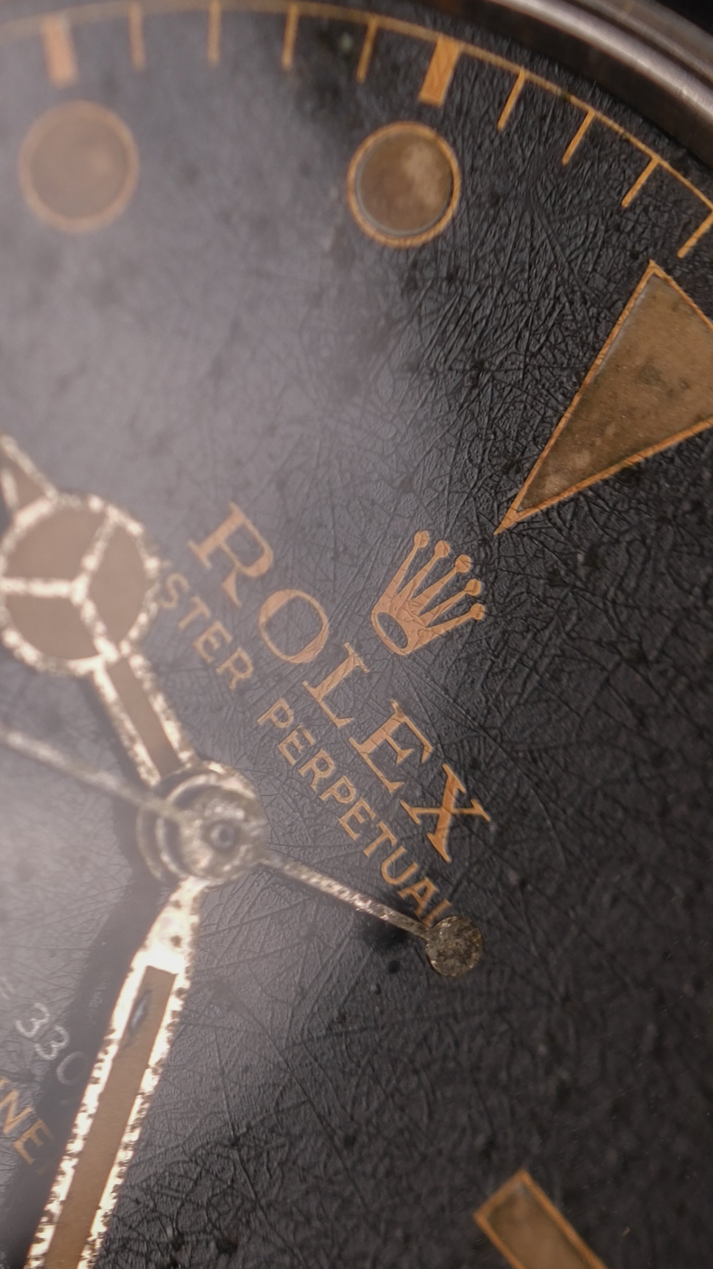 RESERVED Rolex Submariner 5508 original dial hands / James bond / 2 line Gilt Exclamation 1962